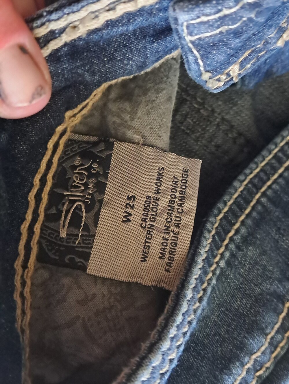 (74)Silver Suki Womens Capri Size 25